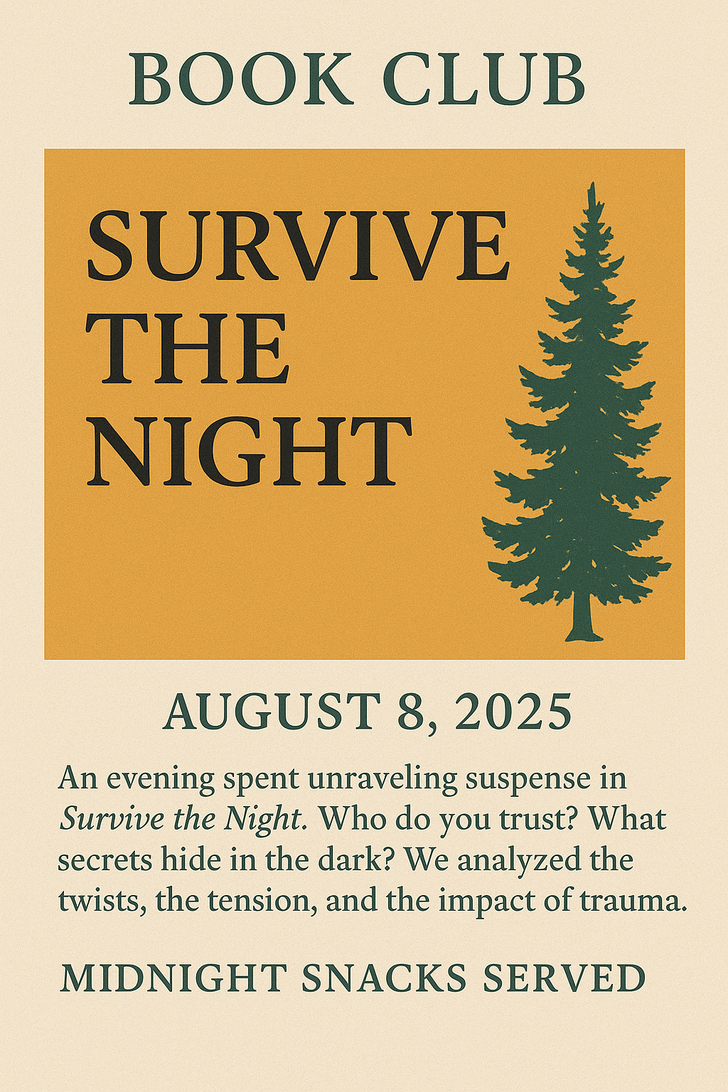 Invite to the Survive the Night event